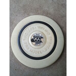 Vintage Wham-O Official Pro Model Frisbee Flying Disc San Gabriel CA White 9"